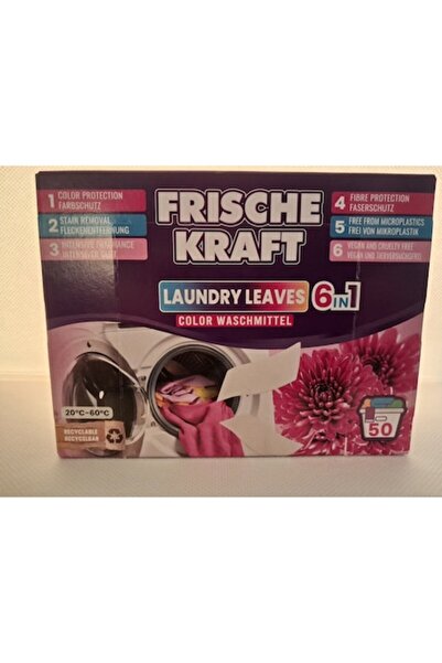 Frische Kraft Foaie de spălat rufe pentru haine colorate - 6 în 1, 50 foi -