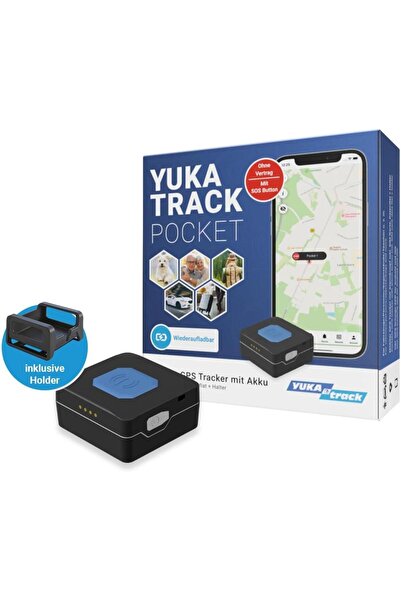 Yuka YUKAtrack Pocket GPS Tracker, SOS Button, App Connectivity, Black