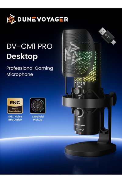 DuneVoyager CM1 PRO Desktop Gaming Streaming/Podcast 2.4G Wireless USB-C Cond...