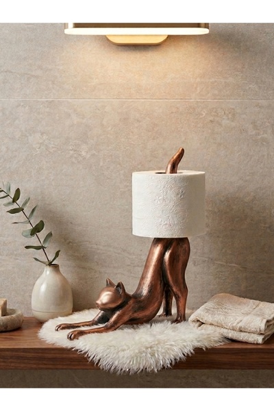 Kaya Hediyelik Suport decorativ pentru hârtie igienică cu figurină de pisică ...