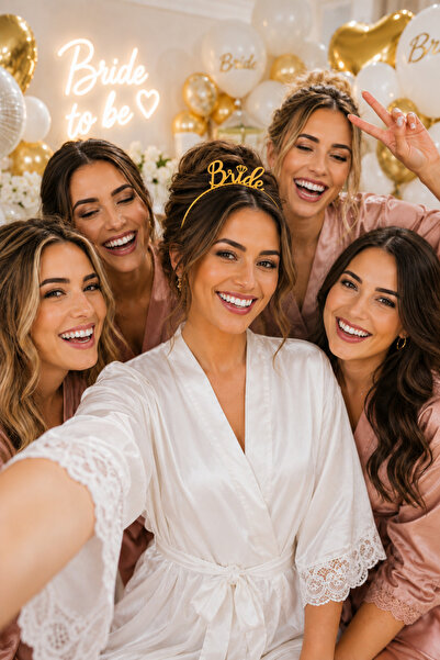 Happyland Bride To Be Gold (Altın) Renk Mika Taç, Gelin Partisi ve Bekarlığa Veda Partisi Aksesuarları, Nişan Kına Düğün Gelin Aksesuarı
