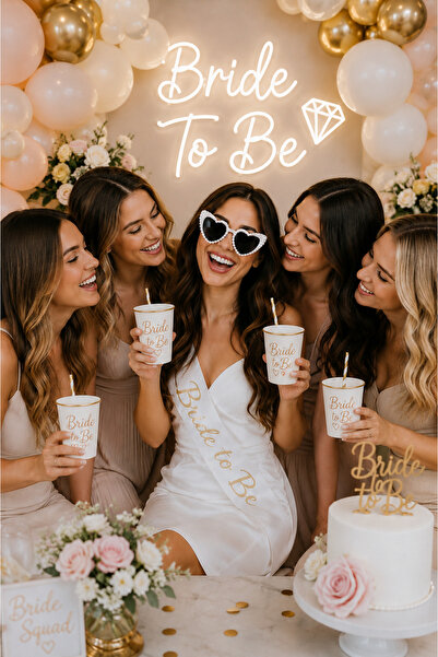 Happyland Kalp Kalp Şeklinde Bride To Be Gelin Gözlüğü, Gelin Partisi Aksesuarı, Gelin ve Nedime Gözlüğü 1 Adet