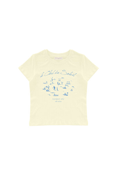 lethestudios Le Club Du Soleil Baskılı Baby Tee Crop Top