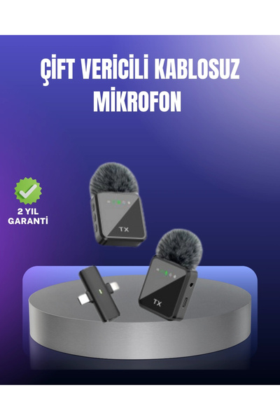 ARMÜZ Wireless Dual Lavalier Microphone for Vlog Podcast and Interviews