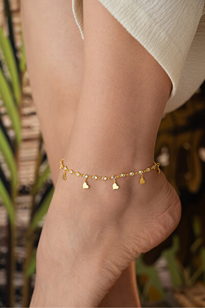 beonejewelry 925 Ayar Gümüş Kalp Sallantılı Halhal
