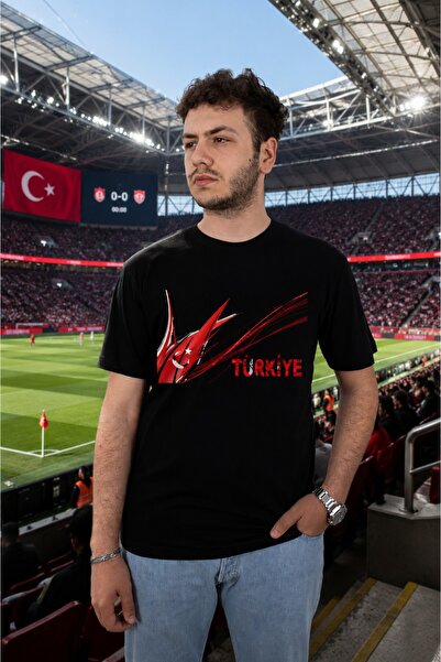 Krays Moon Star Graphic Design Turkey T-Shirt - Cotton Regular Fit Dtf Print ...