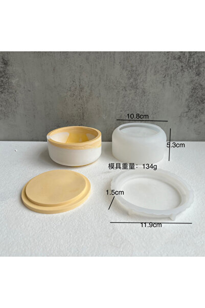 Choice1 03 Round Stripe Candle Jar Silicone Mold DIY Handmade Storage Box Pen...