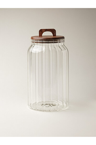 Minihol Tulip Akasya Kapaklı Cam Kavanoz (4000 ml)