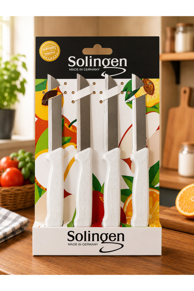 Solingen Bıçak Seti 4’lü Tırtıklı Meyve Bıçağı Paslanmaz Çelik