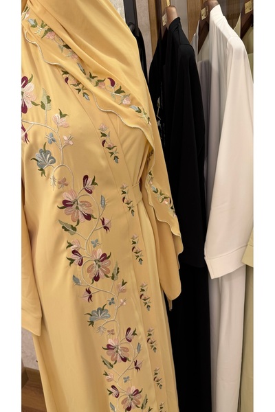 incisecrethome Namaz Dress Set Gold Color Floral Embroidered Dowry Namaz Dres...