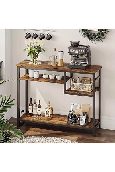 HoMeY furniture AnneFish 120cm Console Table with Charging Base & Storage She...