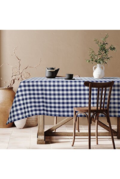 Beauty Home Επαγγελματικό τραπεζομάντηλο Checks Art Ε8013 Μπλε 145x145
