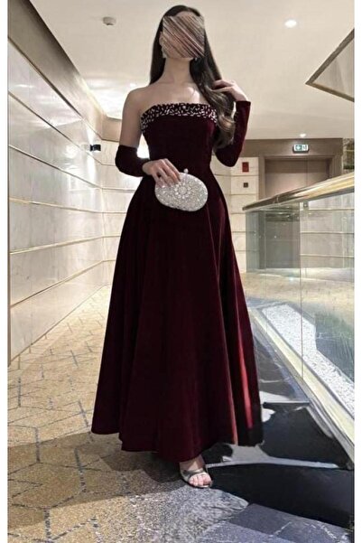 BASMA FASHION فستان جوخ سهرة مطرز عودي