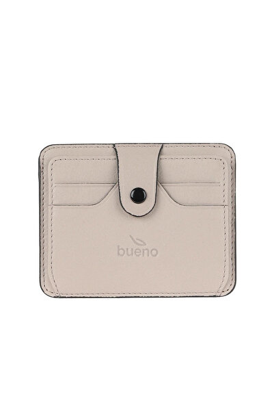 BUENO Suport carduri unisex din piele gri
