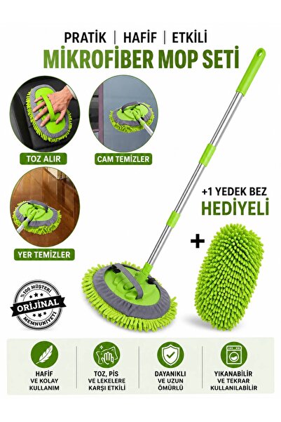 HR PAK ( +1 YEDEK BEZ HEDİYELİ ) Yeşil Renk Çok Fonksiyonlu Mikrofiber Araba ...