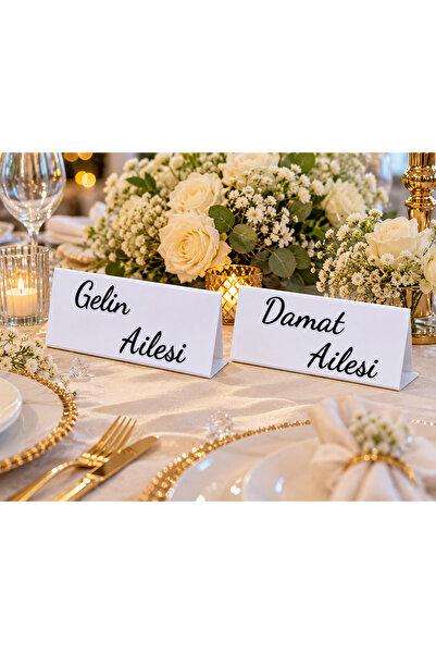 Bivarts Düğün Masa İsimliği Gelin-Damat Ailesi