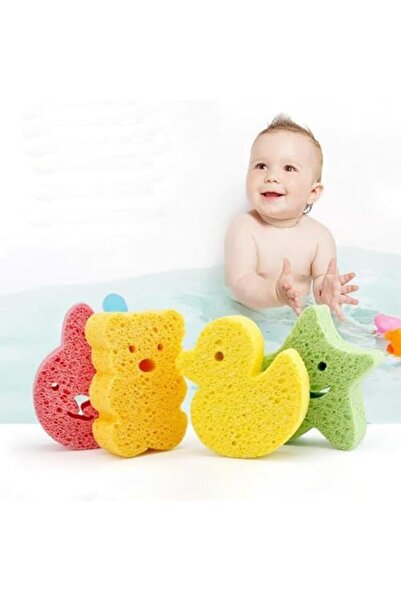 Bukela 4Pcs Baby Bath Sponge, Soft Natural Bath Sponge