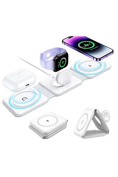 Generic 3 in 1 Magnetic Wireless Charging Station Foldable – Fast Wireless Ch...