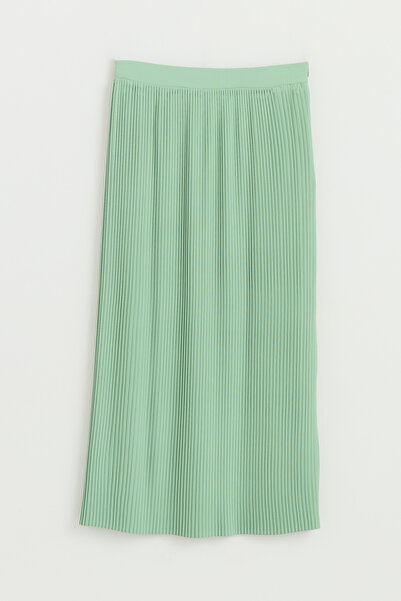 Nihan Buckle Detailed Skirt Blouse Set - Green