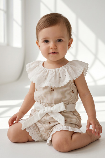 Bebezade Summer Baby Girl Blomline Short Jumpsuit