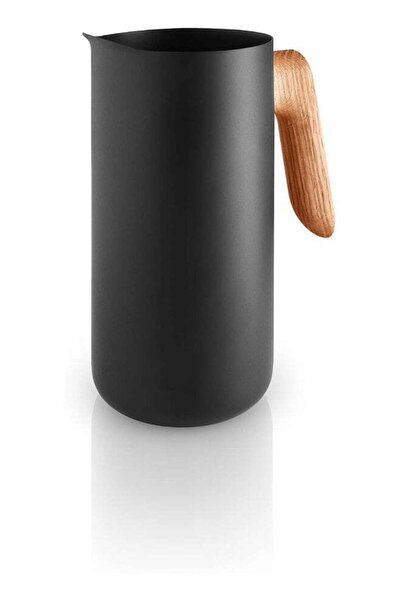 EVA SOLO Nordic Kitchen Jug 1.4L Black Stoneware with Oak Handle, Modern Scan...