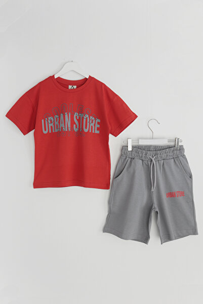 DobaKids Tricou oversize de vară pentru băieți, set Capri cu mânecă scurtă, s...