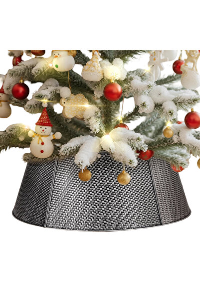 OEM Guleră decorativă pentru brad metalică argintie 70 cm, protecție elegantă...