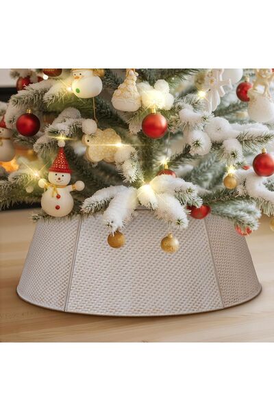 OEM Guler pentru brad metalic alb, 50 cm – protecție elegantă pentru brad