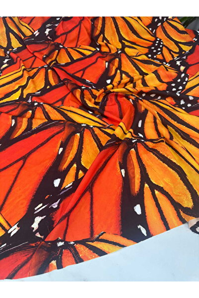 ipekkumaş Butterfly Pattern Digital Print Crepe Fabric Our Product Is Sold by...