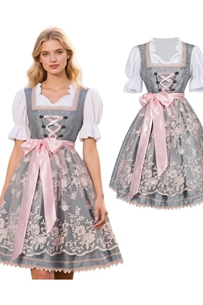 OEM Rochie bavareză costum costum tradițional Dirndl pentru Oktoberfest mărim...