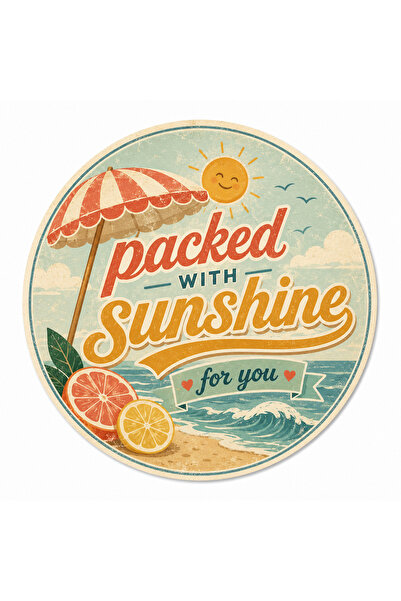 UAStudio Papelia Retro Summer Thank You Round Sticker – Summer Themed Packagi...