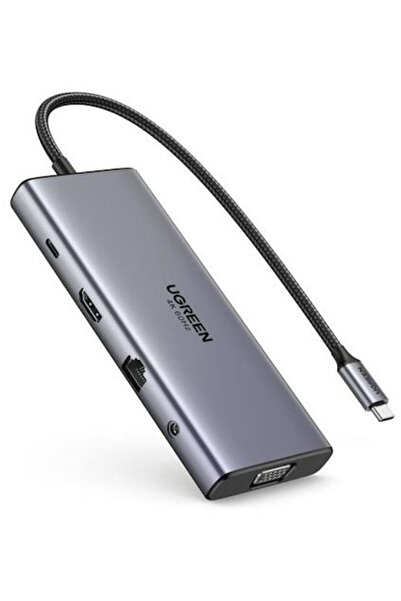 Ugreen CM639 Σταθμός σύνδεσης USB-C με HDMI 4K, PD, Ethernet και υποστήριξη γ...