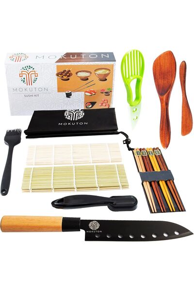 OEM Set pentru prepararea sushi din bambus, complet, cu geantă și cuțit, cadou