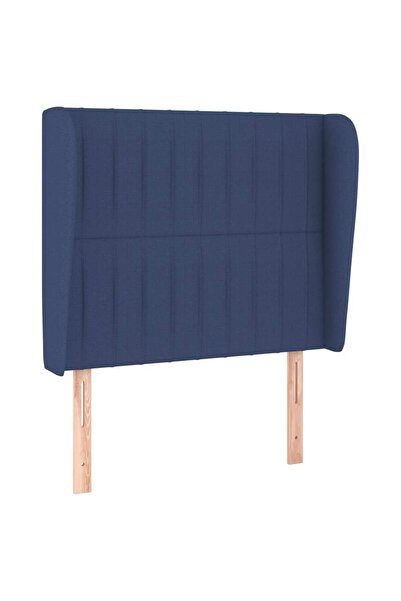 vidaxl Tăblie de pat cu aripioare, albastru, 93x23x118/128 cm, textil