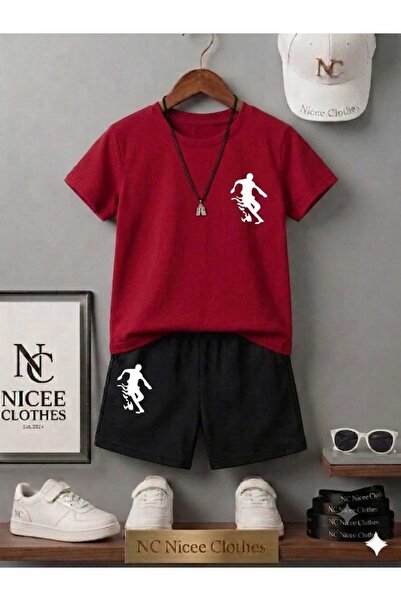 NC Nicee Clothes LETNJA DEČJA MAJICA I KRATKE HLAČE UNISEKS (BELI ŠTAMP SA VA...