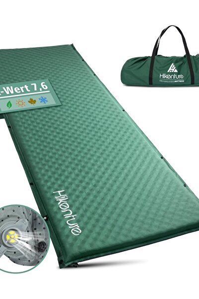 OEM Saltea de camping autoumplută din spumă, verde închis, 5 cm