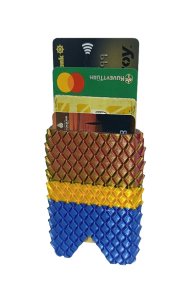 Küp Atölye Credit Card Holder Dragon Scale Patterned Business Card Holder