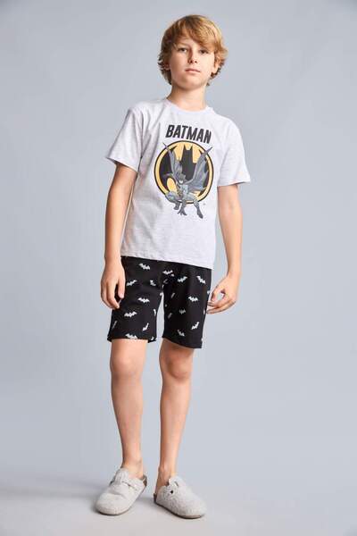 DeFacto Licencirani Batman pidžama set od 2 dela, regular fit, sivi melanž, z...