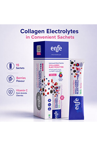 ENFE Veg Collagen Electrolytes™ 15 Sachets-Hydration & Beauty Support Formula...