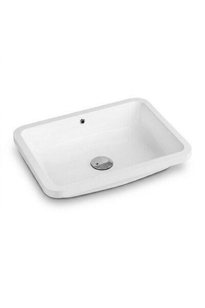 quarter bath Tezgah Altı Lavabo 55x39 cm – Kare Gömme Lavabo – Parlak Beyaz Seramik | 70SP25053