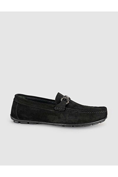Cabani Black Suede Leather Men's Loafer Shoes