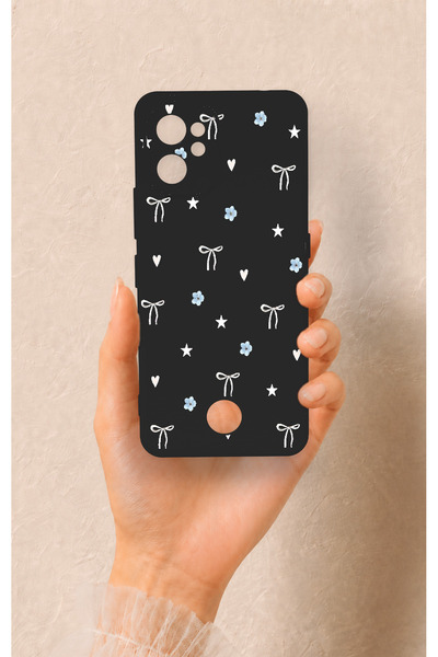 Vip Case Reeder S19 Max Pro Uyumlu Mini Fiyonk Siyah Desenli Silikon Kılıf