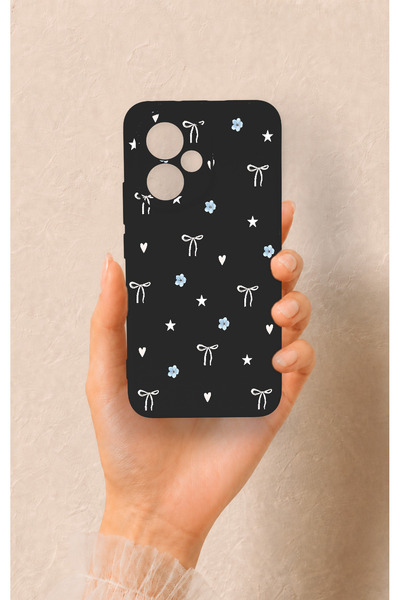 Vip Case Honor 400 Uyumlu Mini Fiyonk Siyah Desenli Silikon Kılıf