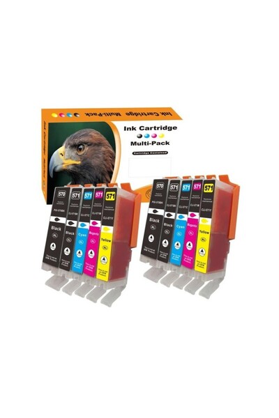 PowerPrint Set de 10 cartușe compatibile Canon PGI-570XL CLI-571XL