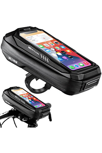 OEM Sac De Bicicleta, Wild Man, 10.5x20x7 cm, Negru, Carcasa Impermeabila, Co...