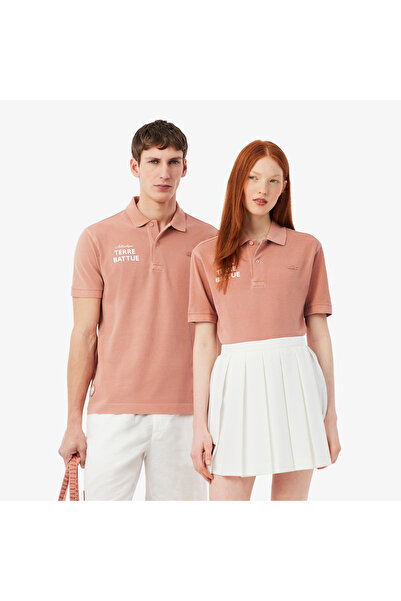 Lacoste Roland Garros Unisex Regular Fit Baskılı Turuncu Polo