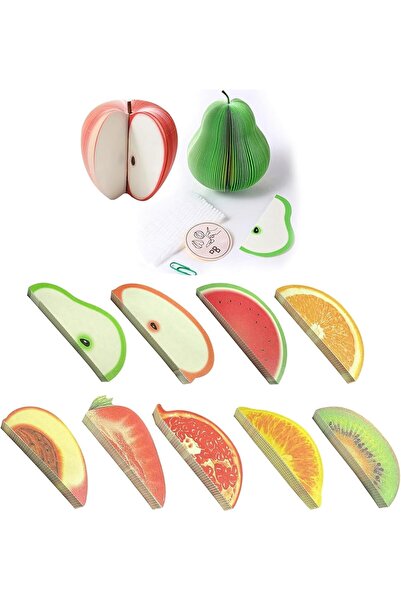 Arabest 9-Pack Cute Fruit Sticky Notes, Kawaii Colorful Memo Pads, 3D Table D...