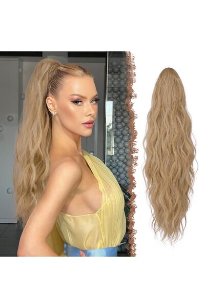 OEM FESHFEN Wavy Ponytail Hairpiece with Clip, Cruly Long Braid Extensions Cl...