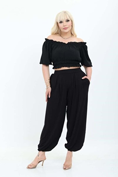 kısmet sepeti Women's Black Lycra Viscose Fabric Stylish Shalwar Trousers