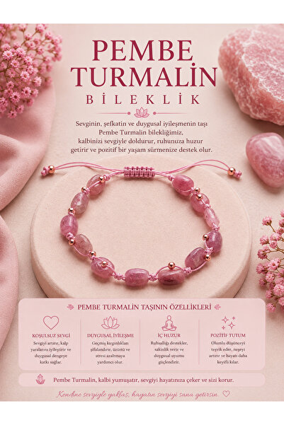 OSMANLI DEĞERLİ TAŞ SERTİFİKALI PEMBE TURMALİN BİLEKLİK ( SEVGİ, ŞEFKAT, DUYG...